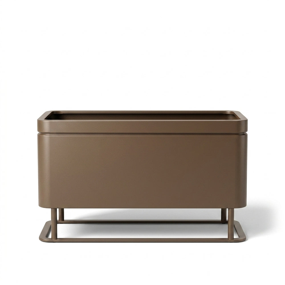Großer verzinkter Stahl-Pflanzkübel GRANDOSIA - Taupe - XXL (90 x 40 x 50 cm)
