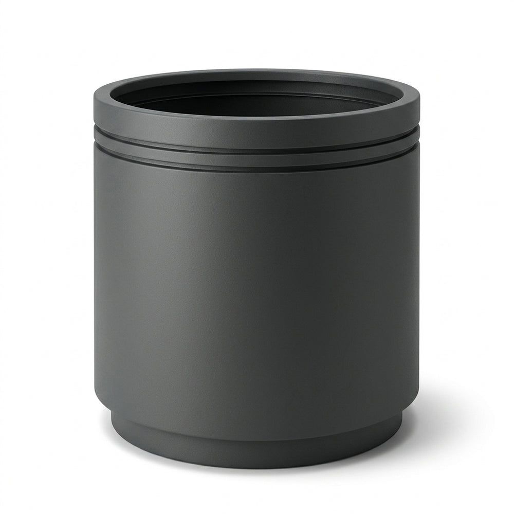 Großer verzinkter Stahl-Pflanzkübel INFINITY ROUND - Anthrazit - XL (60 x 60 x 60 cm)
