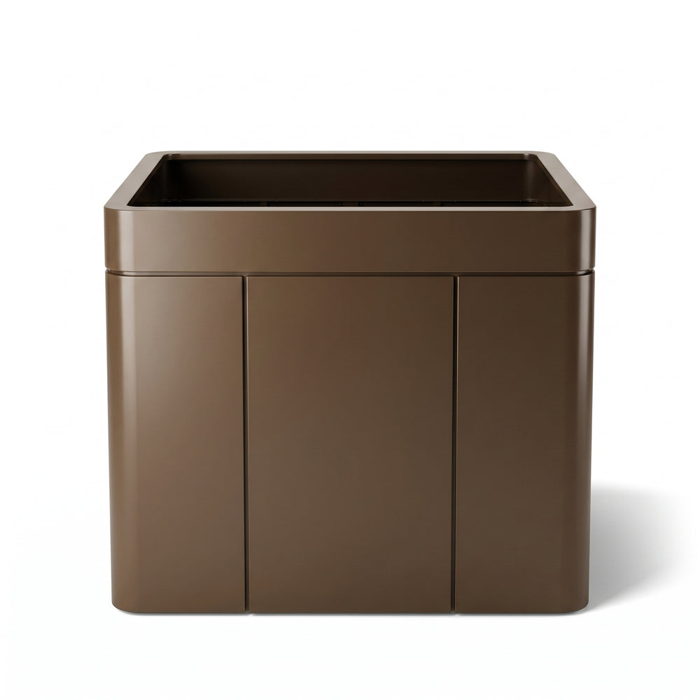 Großer verzinkter Stahl-Pflanzkübel INFINITY X - Taupe - XXXL (120 x 120 x 100 cm)