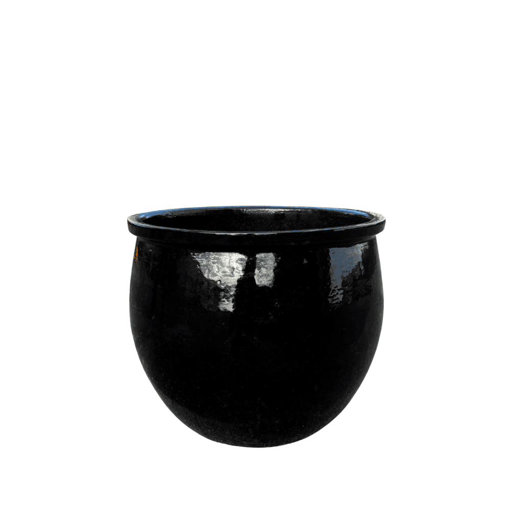 Keramik-Pflanzkübel NEWTON – Schwarz, S (21 cm x 23 cm)