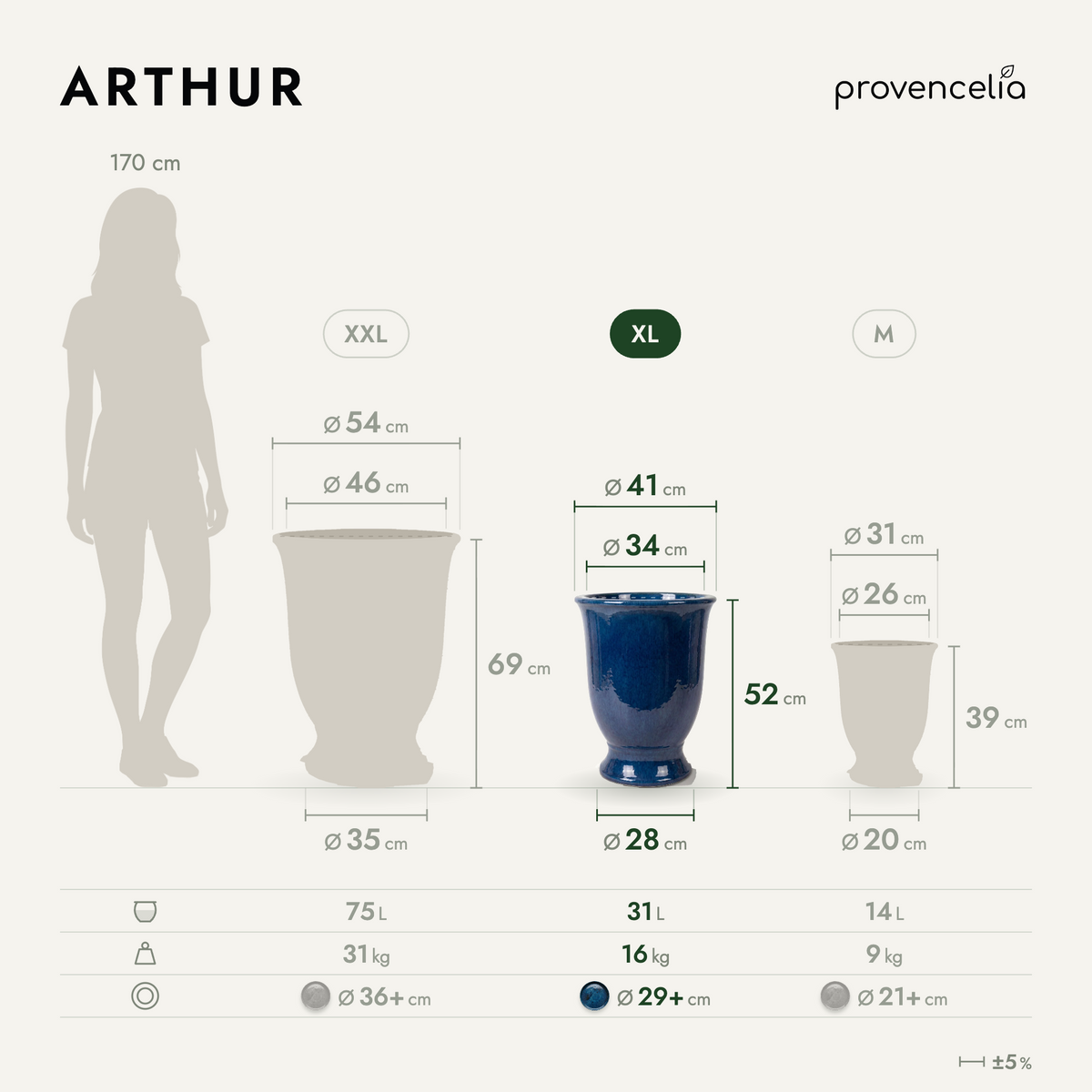 ARTHUR XL – Maße