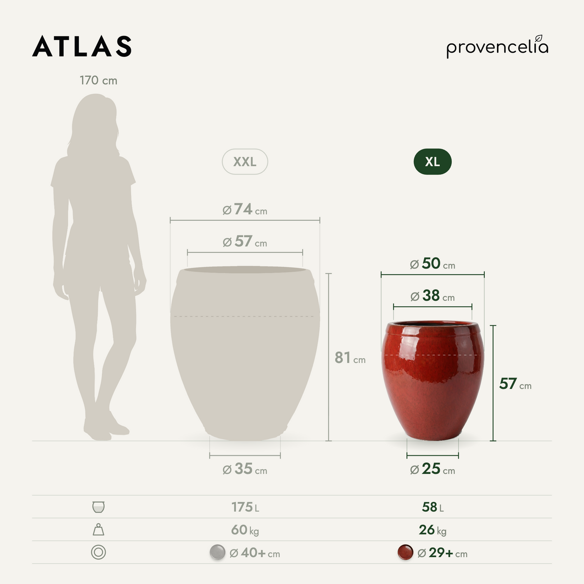 ATLAS XL – Maße