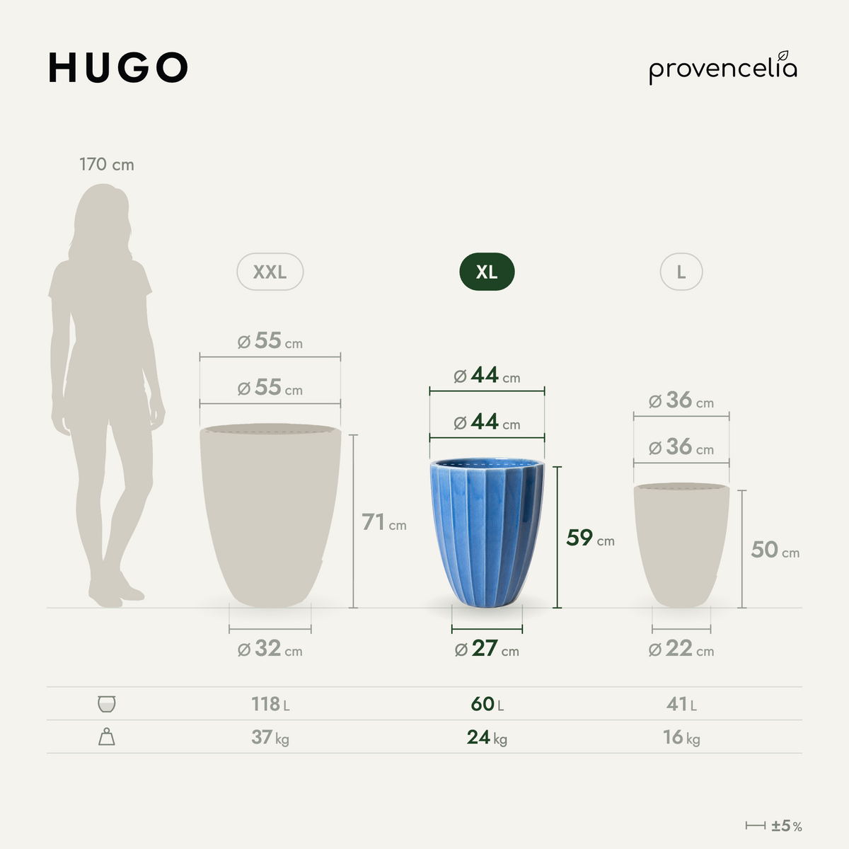 HUGO XL – Maße