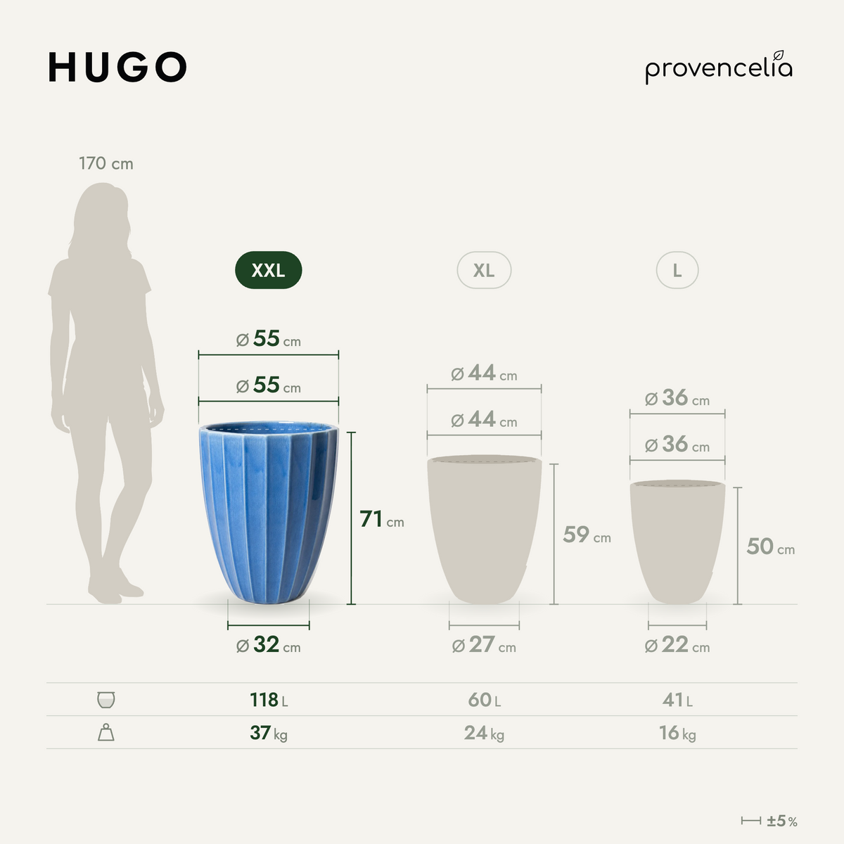 HUGO XXL – Maße