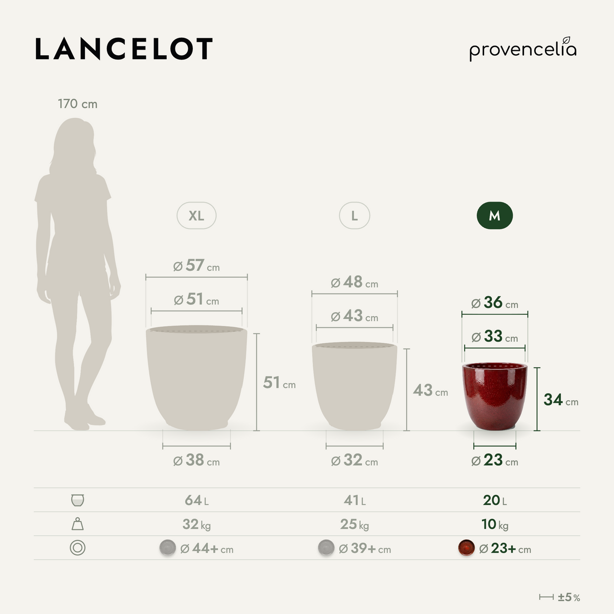LANCELOT M – Maße