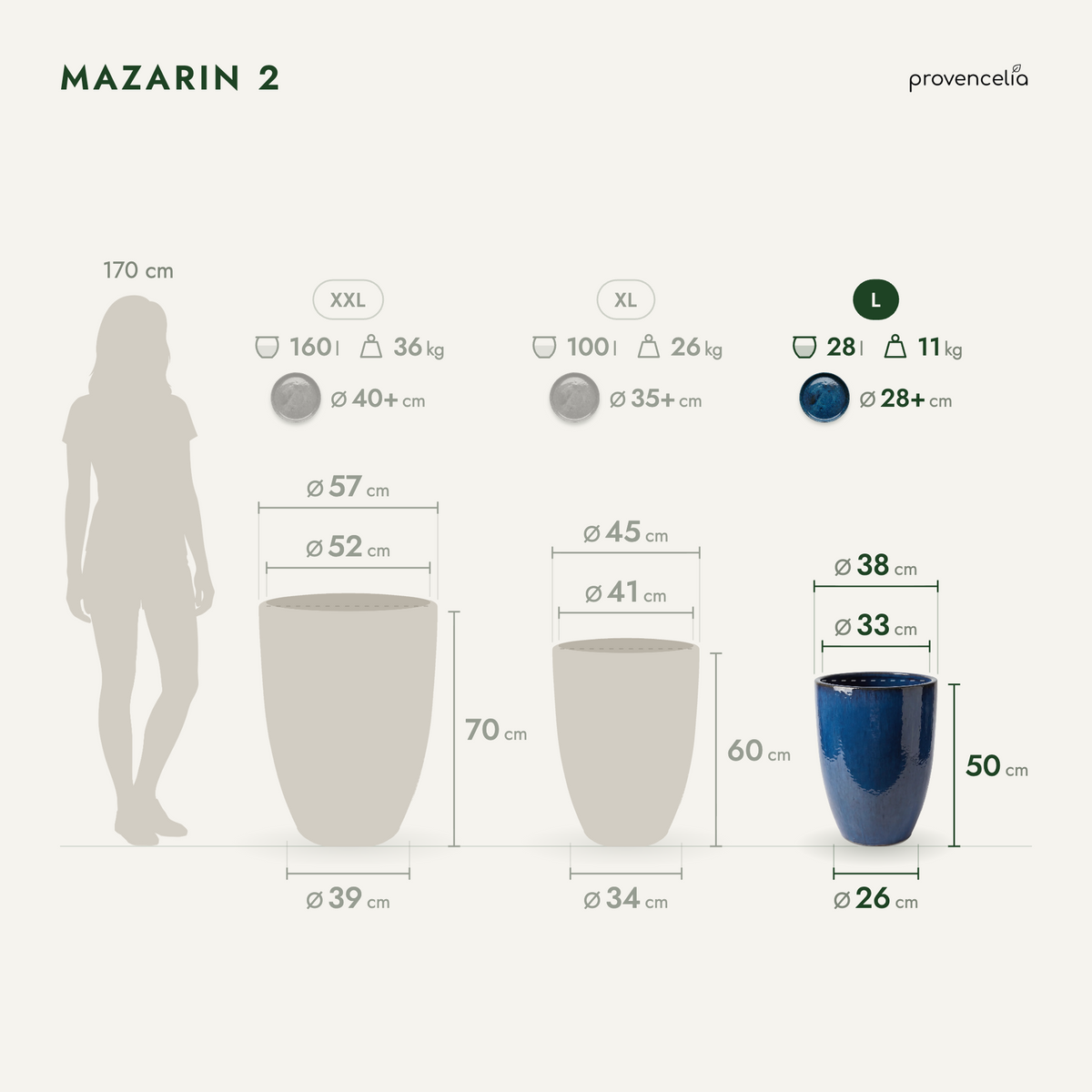 MAZARIN 2 L – rozměry