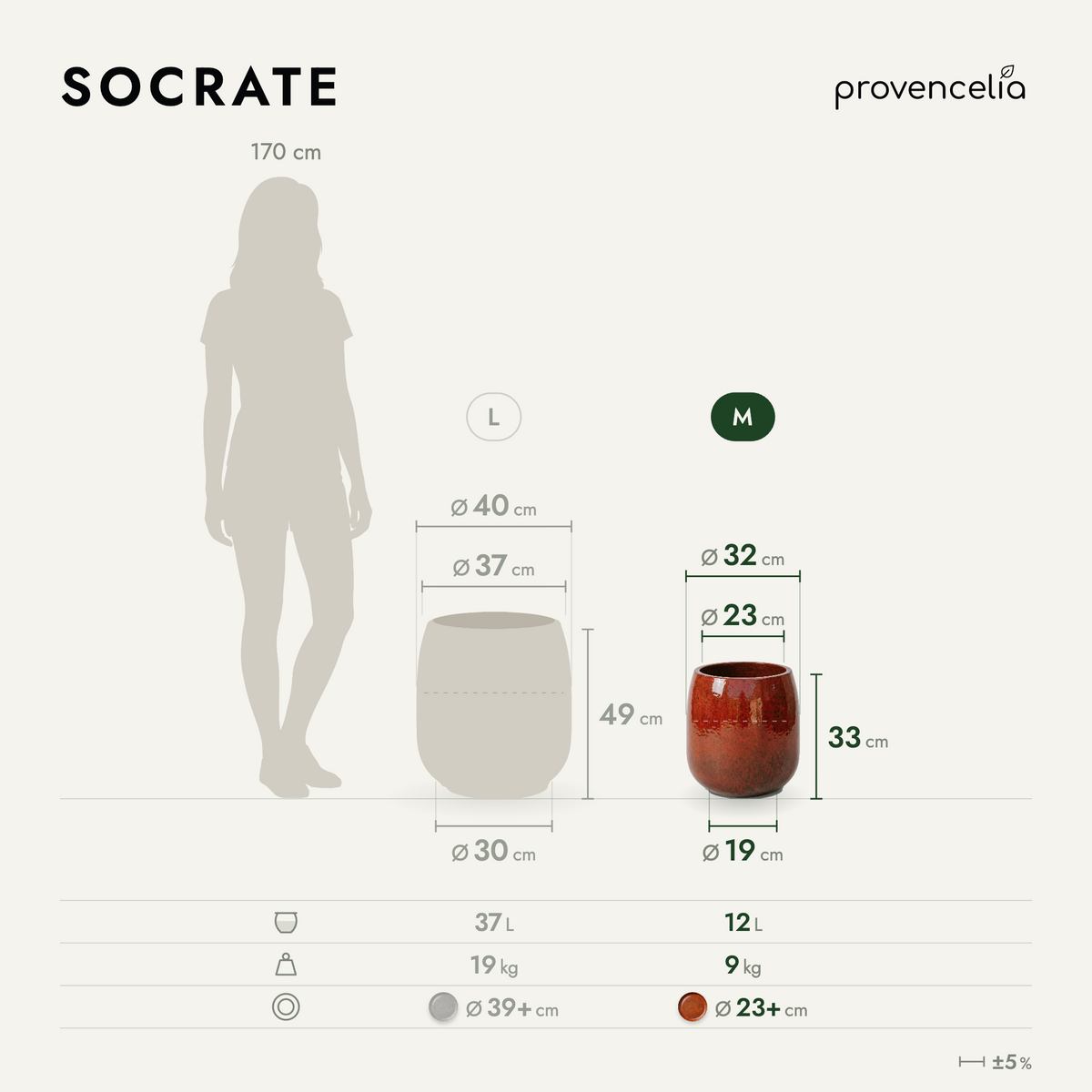 SOCRATE M – Maße