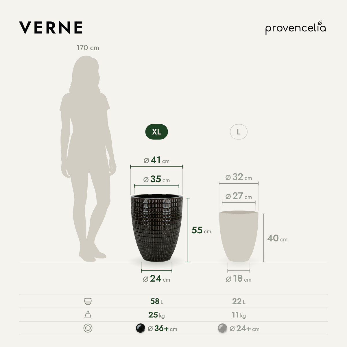 VERNE XL – Maße