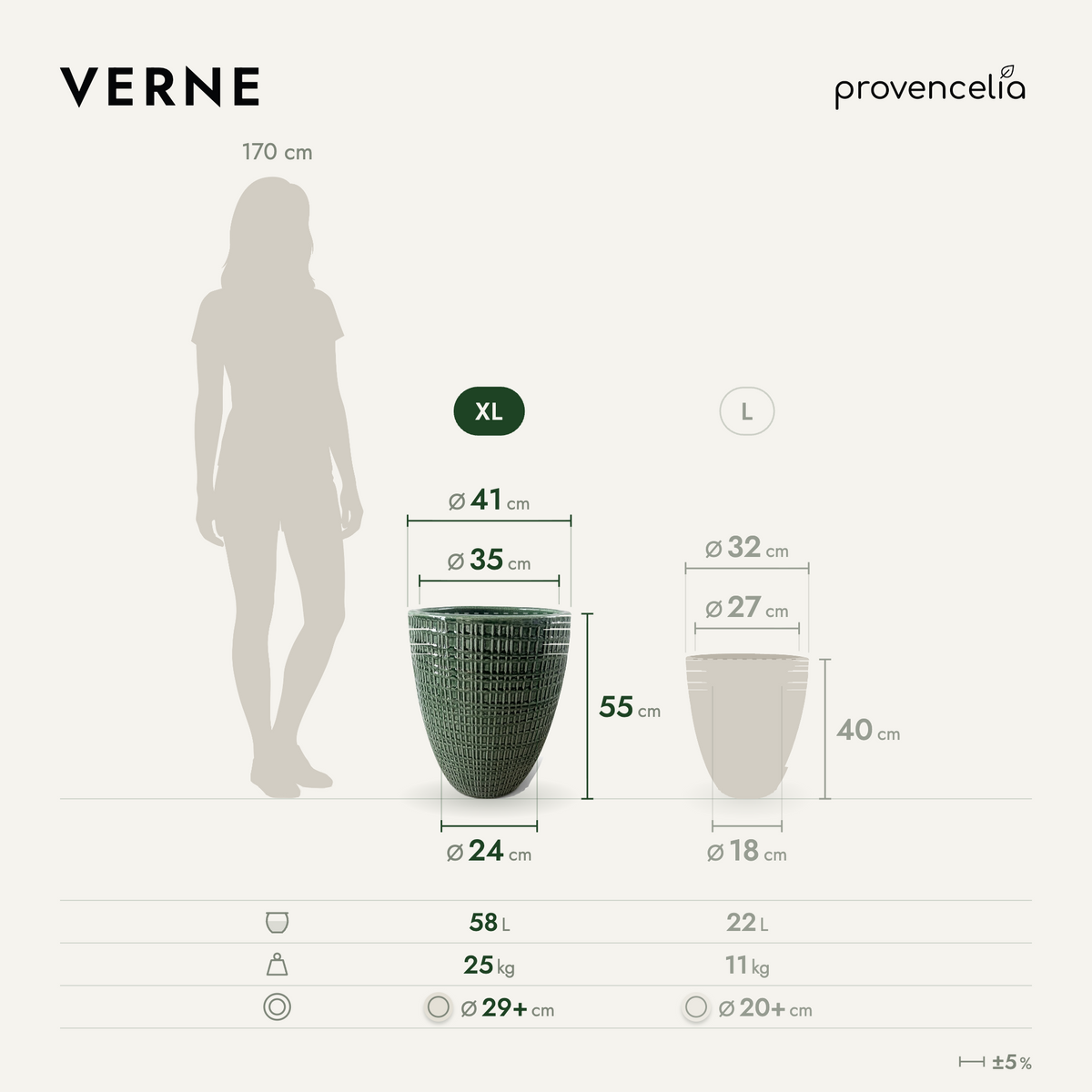 VERNE XL – Maße