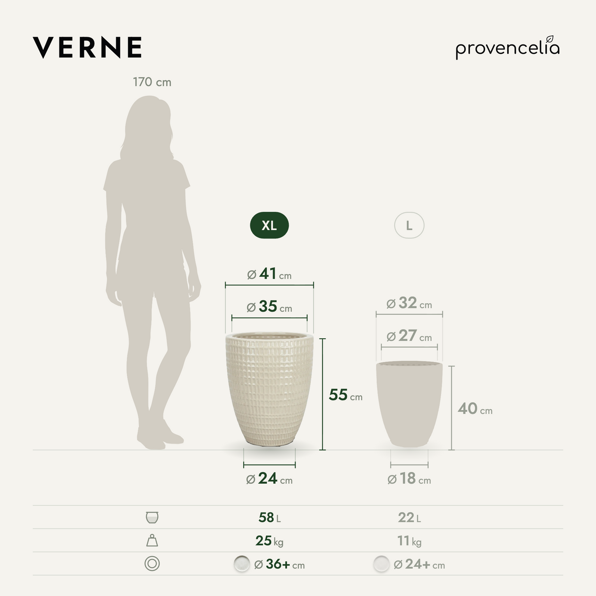 VERNE XL – Maße