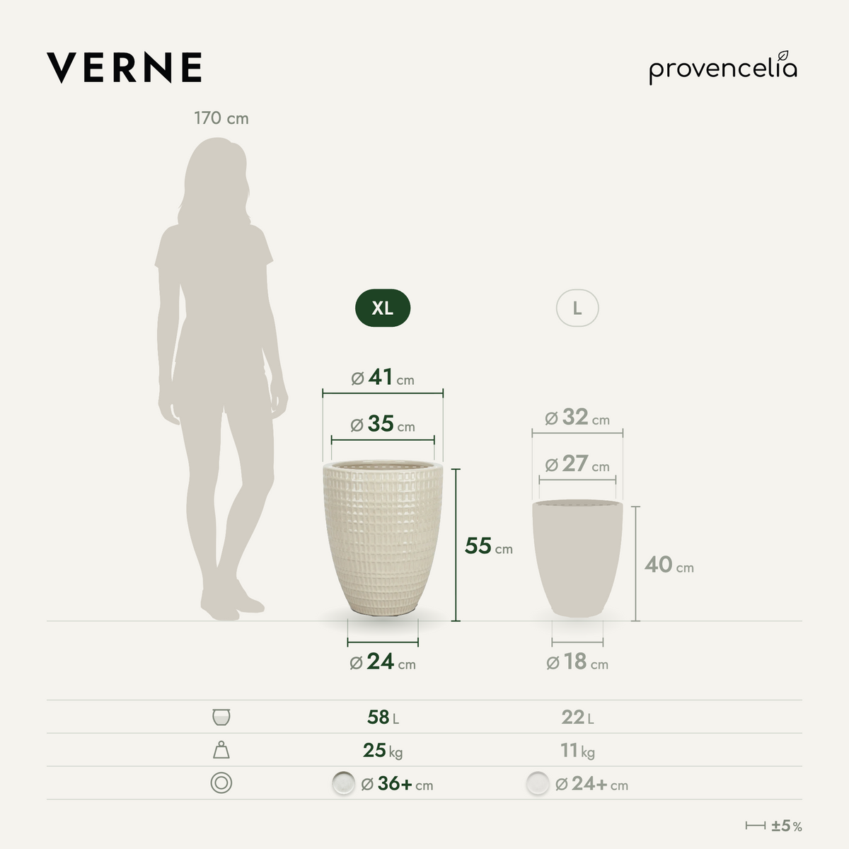 VERNE XL – Maße