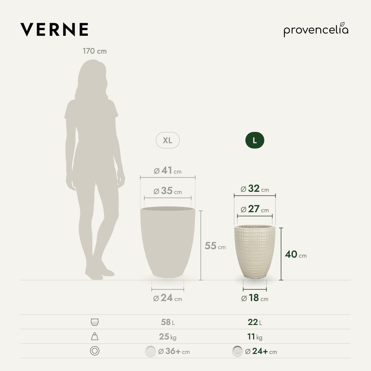 VERNE L – Maße