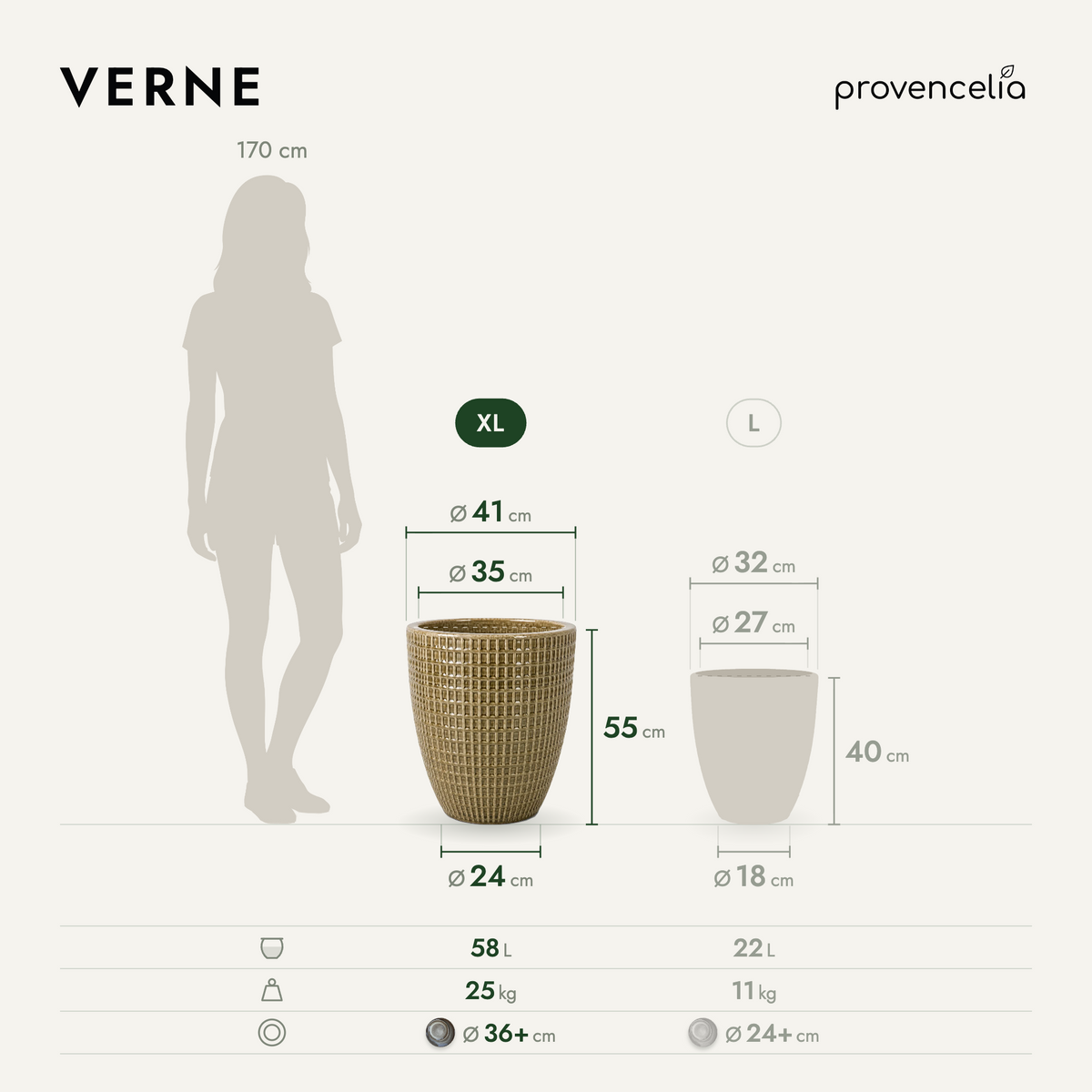 VERNE XL – Maße