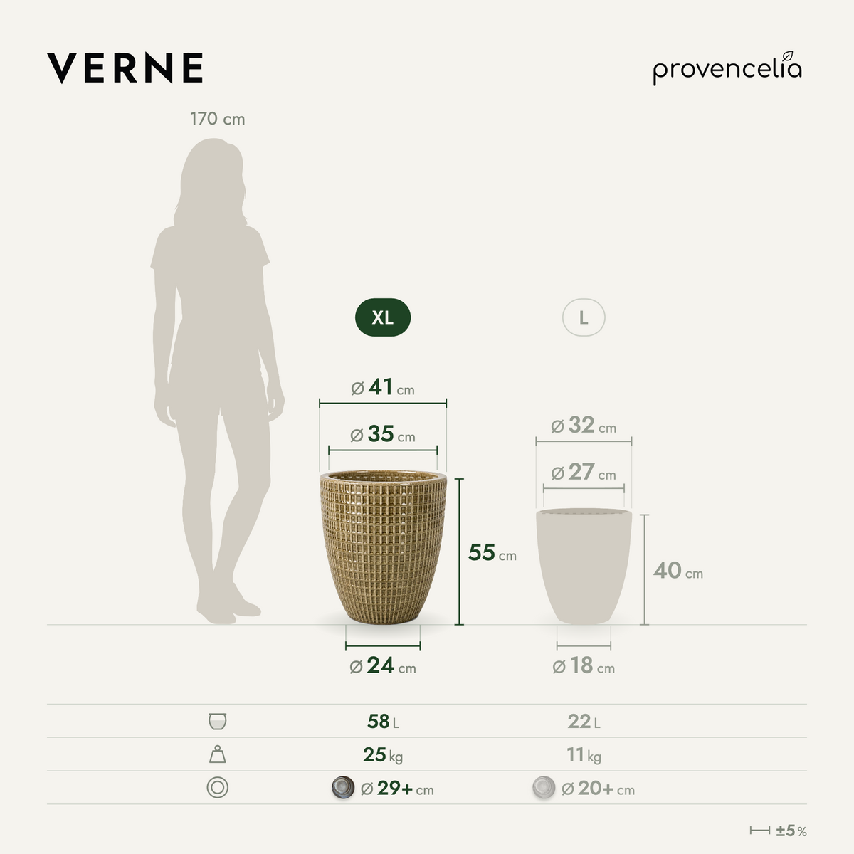 VERNE XL – Maße