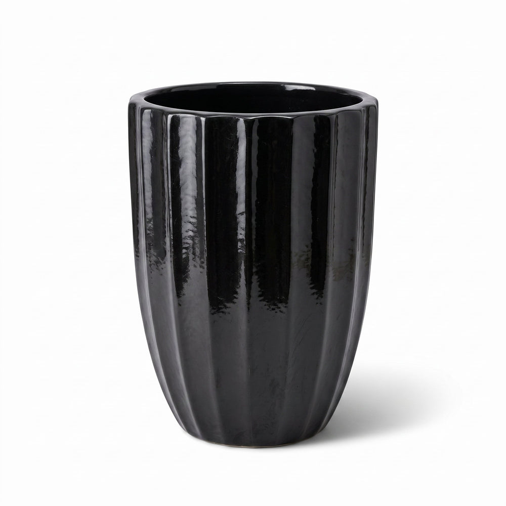 Keramik-Pflanzkübel HUGO - Schwarz - XL: 44 x 59 cm