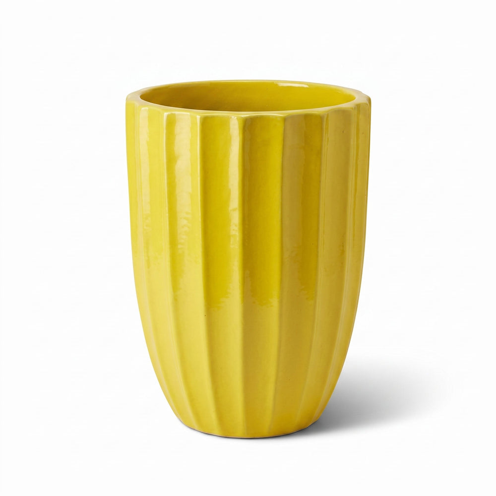 Keramik-Pflanzkübel HUGO - Gelb - XL: 44 x 59 cm