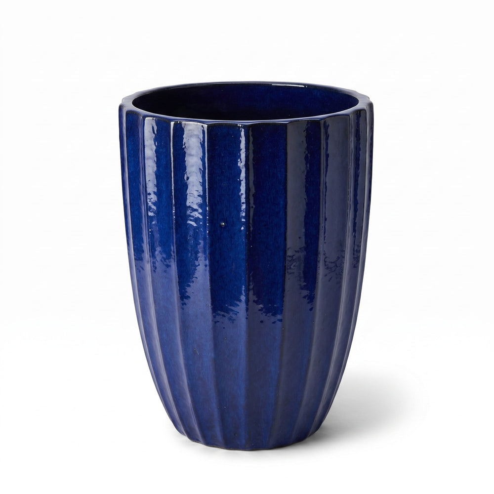 Keramik-Pflanzkübel HUGO - Kobaltblau - XL: 44 x 59 cm