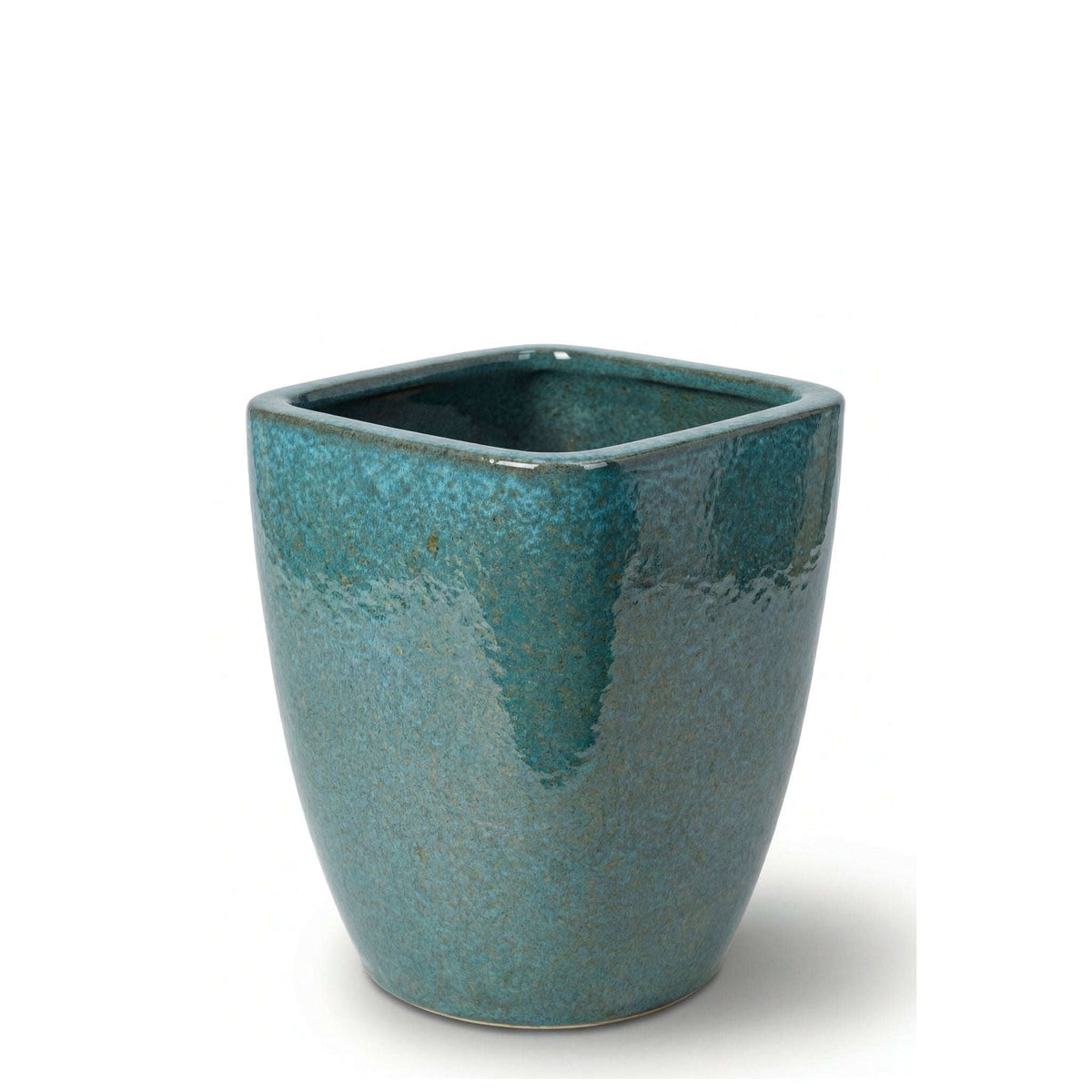 Keramik-Pflanzkübel VAUBAN – Stahlblau, M (24 x 30 cm)